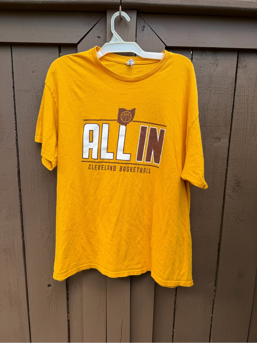 Adult xl All In' Cleveland Basketball Tee - Gold